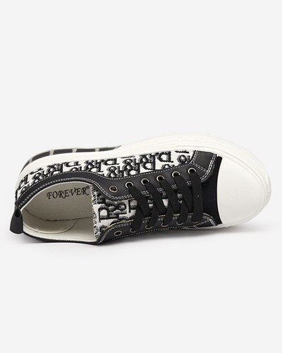 Sneakers Livia fekete-fehér színben, platformmal