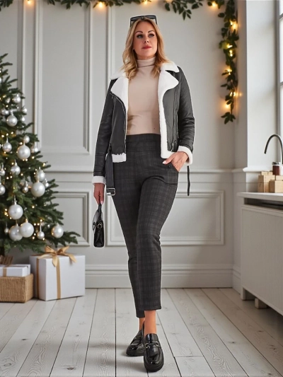 Royalfashion Melegített női teggings nadrág PLUS SIZE