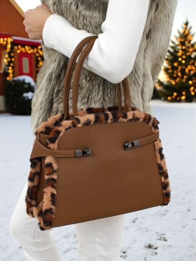 Kis női táska öko bőrből, leopárdmintával, Panthory
