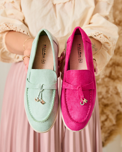 Royalfashion Fuchsia női mokaszinok finom díszítéssel Classic Lux