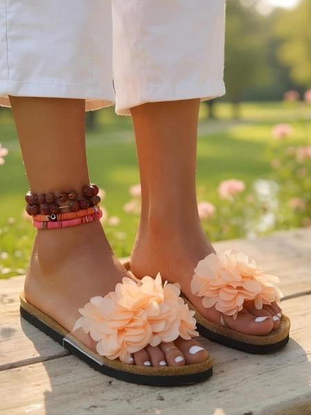 Royalfashion női papucs virágokkal Flora Soft