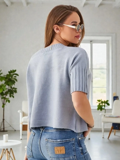 Royalfashion Női viszkóz pulóver rövid ujjal