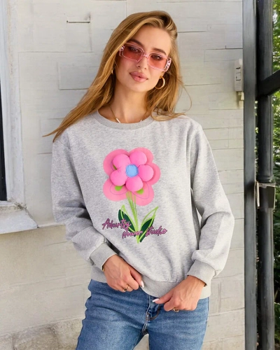 Royalfashion Női vékony nyomtatott pulóver