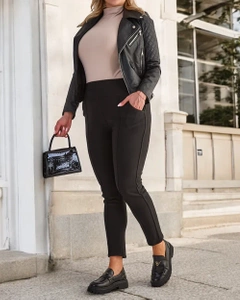 Royalfashion Melegített női treggings nadrág PLUS SIZE