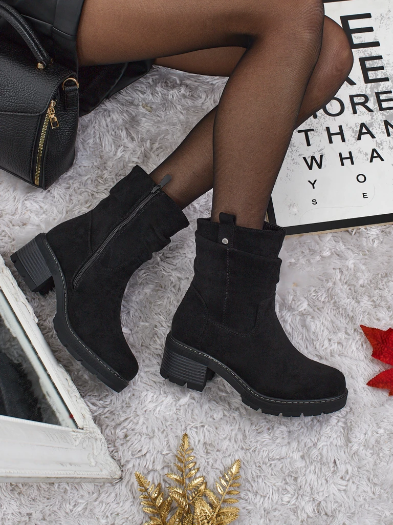 Magas szárú női öko velúr bokacsizma Carmine