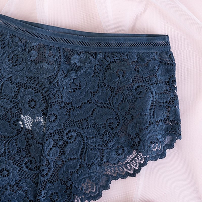 Női sötétkék csipke bugyi - Fehérnemű