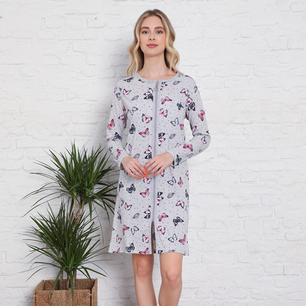 Szürke hálóing pillangó mintával- Ruházat