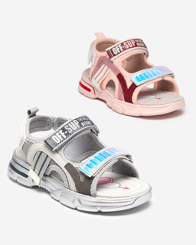Szürke lány szandál holografikus betétekkel a Heilol - Footwear cégtől