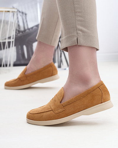 Női öko-szarvasbőr mokaszin teveszínben Daffer- Footwear