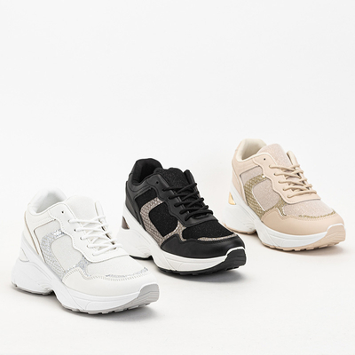 Női bézs tornacipő rejtett ékkel Waqsy - Lábbeli