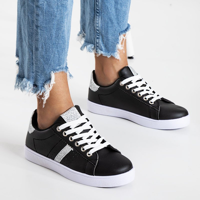 Női fekete cipők csillogó betéttel Melusine - Lábbeli