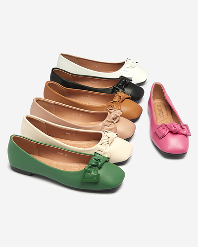 Női rózsaszín balerinák orrdíszítéssel Caxien- Footwear