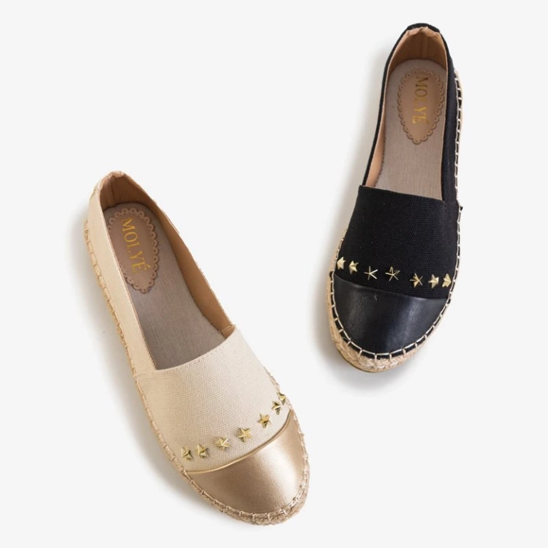 OUTLET Női bézs színű espadrillák csillagokkal Fraus - Lábbeli