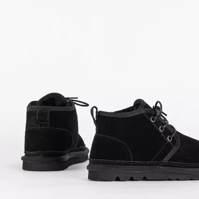 OUTLET Fekete gyerek rövid fűzős hócsizma Tibilis- Footwear