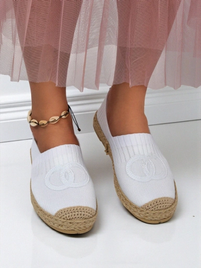 Calista Biancha női espadrilles – fehér, lapos, öko velúrból, olasz stílus