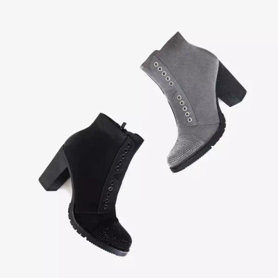 OUTLET Szürke női bokacsizma díszítéssel Valor - Lábbeli