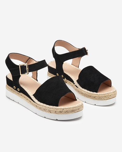 OUTLET Fekete női szandál éken Setovia - Lábbeli