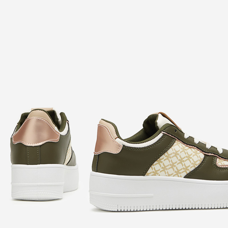 Zöld női sportcipő Glou mintával - Lábbeli