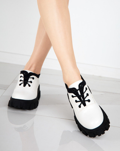 OUTLET Női öko-bőr cipő fehér színben Ozud-Footwear