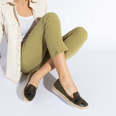 OUTLET Zöld női espadrillák Nuhente camo - Cipők