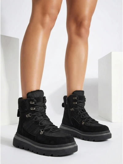 Aurora Női Bokacsizma Fekete Bőr Elegáns Őszre