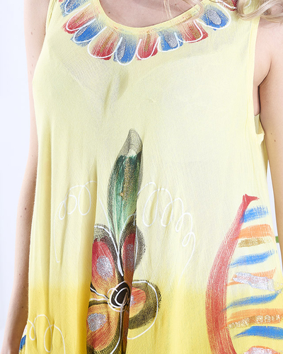 Sárga női virágos szoknya a'la ruha - Ruházat