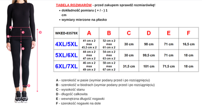 Női fekete szigetelt nadrág piros kockás mintával PLUSZ MÉRET - Ruházat