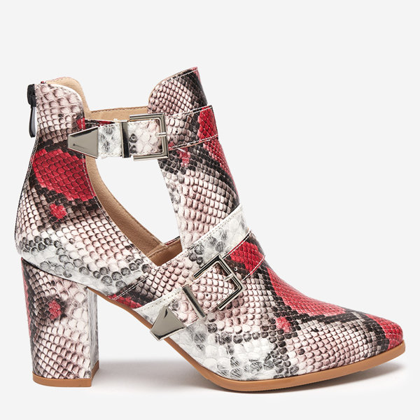 OUTLET Piros és rózsaszín csizma a oszlopon Alolica dombornyomással - Lábbeli