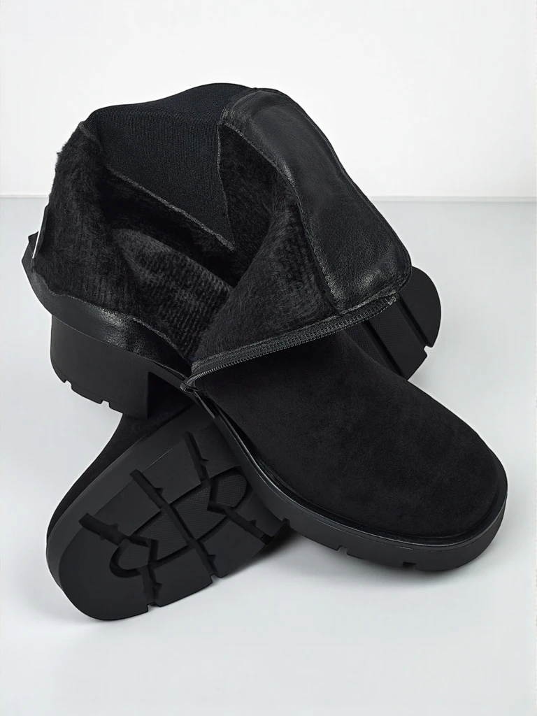 Női öko velúr bokacsizma vastag sarokkal Solenya