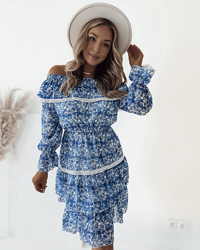 Royalfashion Női mini a'la hiszpana virágos ruha