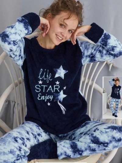 Royalfashion Női Pizsama a'la Fleece Life Star Élvezze