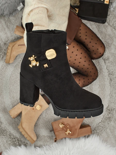 Női öko velúr bokacsizma vastag sarokkal Bearr