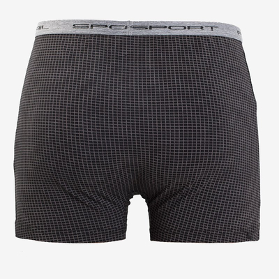 Fekete férfi kockás boxer - Fehérnemű