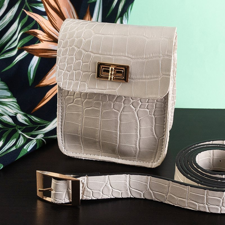 Világosszürke vesetáska dombornyomással - kiegészítők