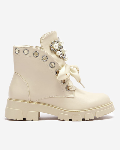 Bézs színű női bagger cirkó és gyöngy Reia -