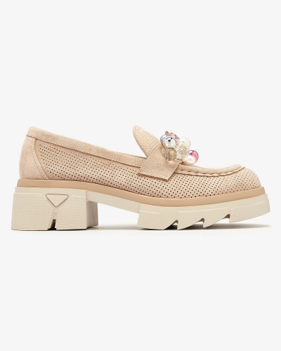 Női világosbarna áttört mokaszin Peloga- Footwear