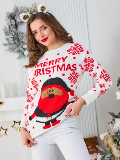 Royalfashion Női karácsonyi pulóver Mikulással
