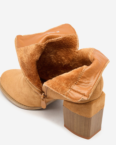 Royalfashion Camel női Teascir tűsarkú csizma