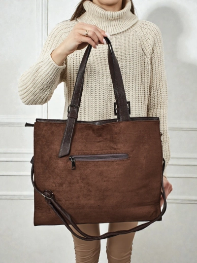 Daverna női shopper táska, öko velúr