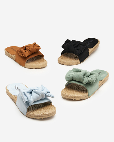 Barna női papucs masnival Terina - Lábbeli