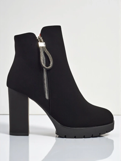 Marellin női eco bőr bokacsizma vastag sarokkal