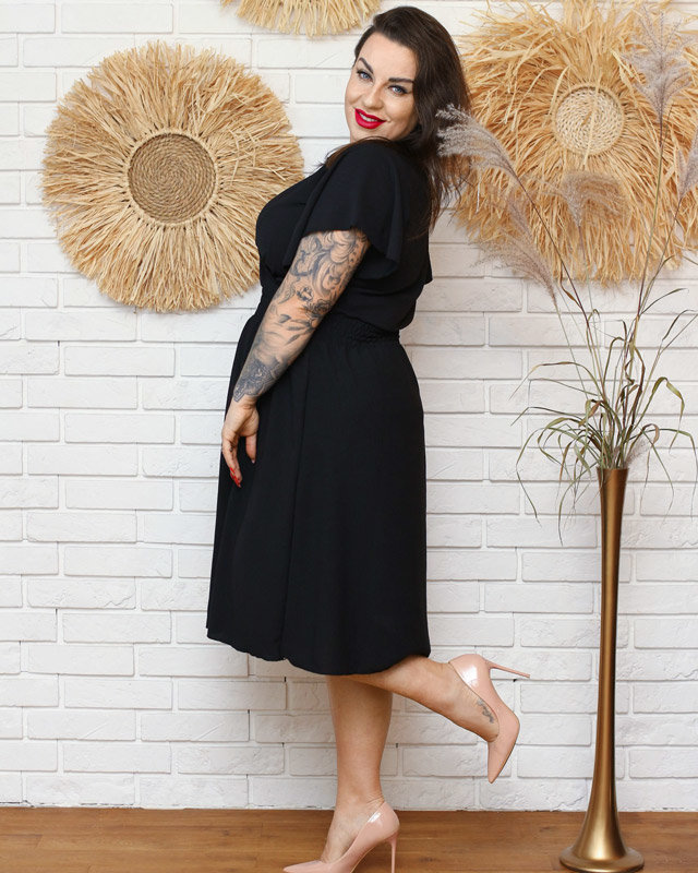 Női fekete ruha PLUSZ MÉRET - Ruházat