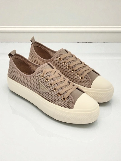 Női Hypatia Mesh világosbarna nyári sneaker lapos talp 3cm