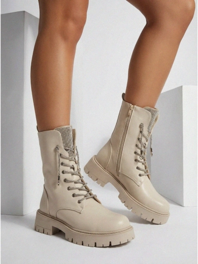 Farly női öko bőr fűzős bokacsizma