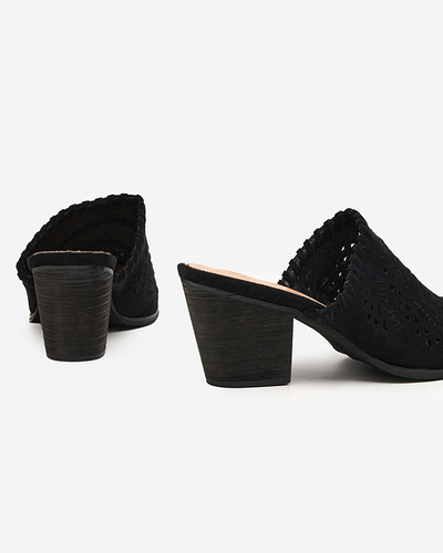 Fekete női Aqarion magassarkú cipő - Lábbeli