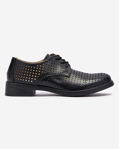 Áttetsző fekete női öko bőr félcipő Azedvo- Footwear