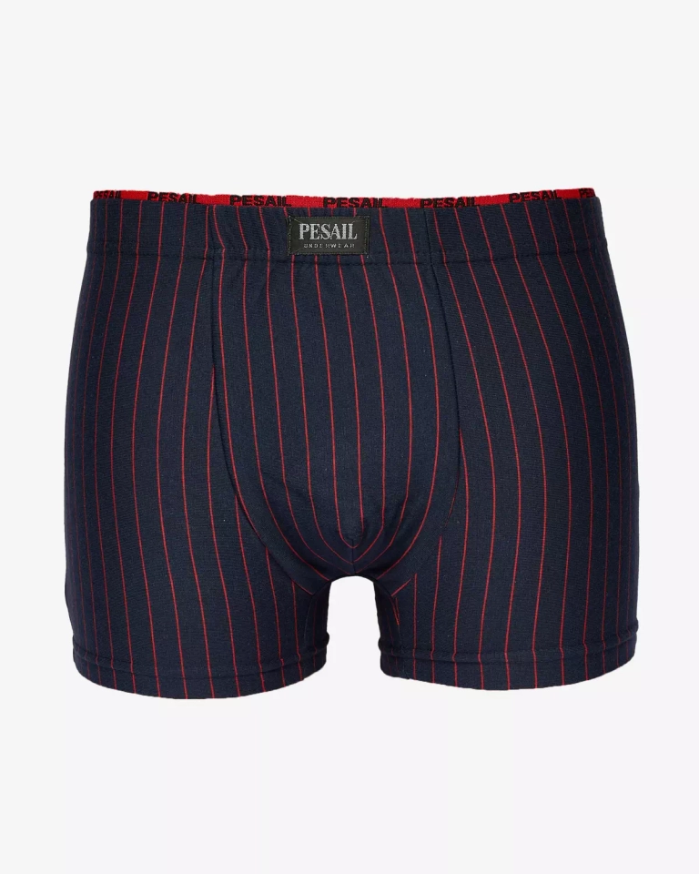 Royalfashion Navy kék férfi boxeralsó piros csíkokkal