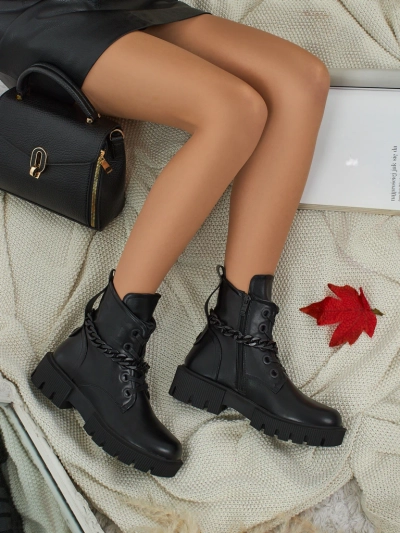 Eko bőr fűzős női Anviq bokacsizma