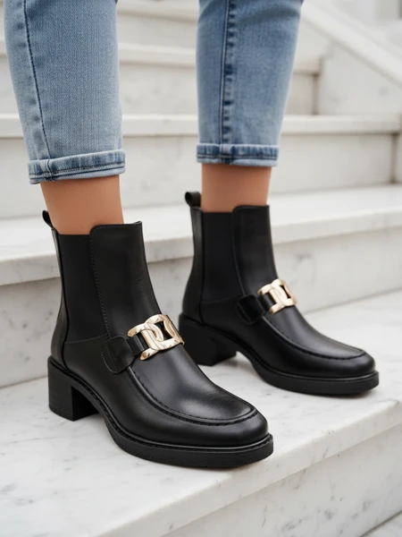 Royalfashion Női bokacsizma alacsony sarkú Ewios