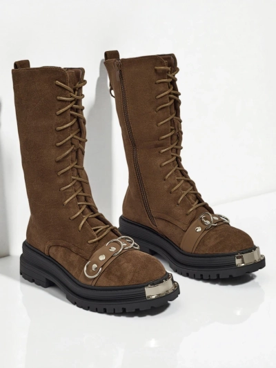 Royalfashion Fűzős női bokacsizma Werces